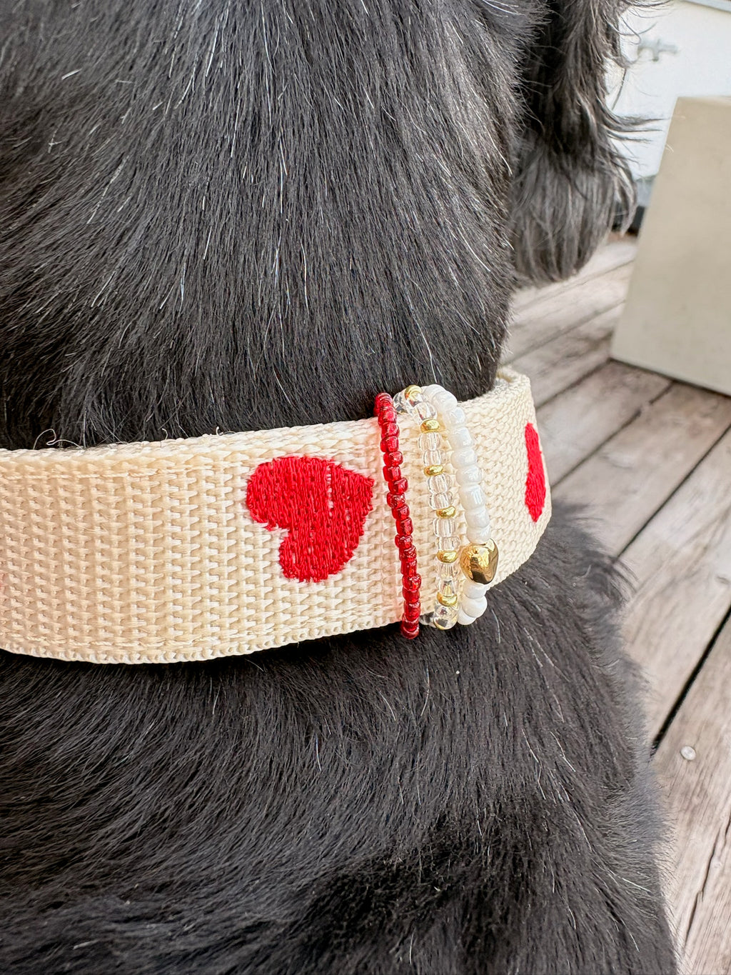 Halsband Frieda Rot | Creme