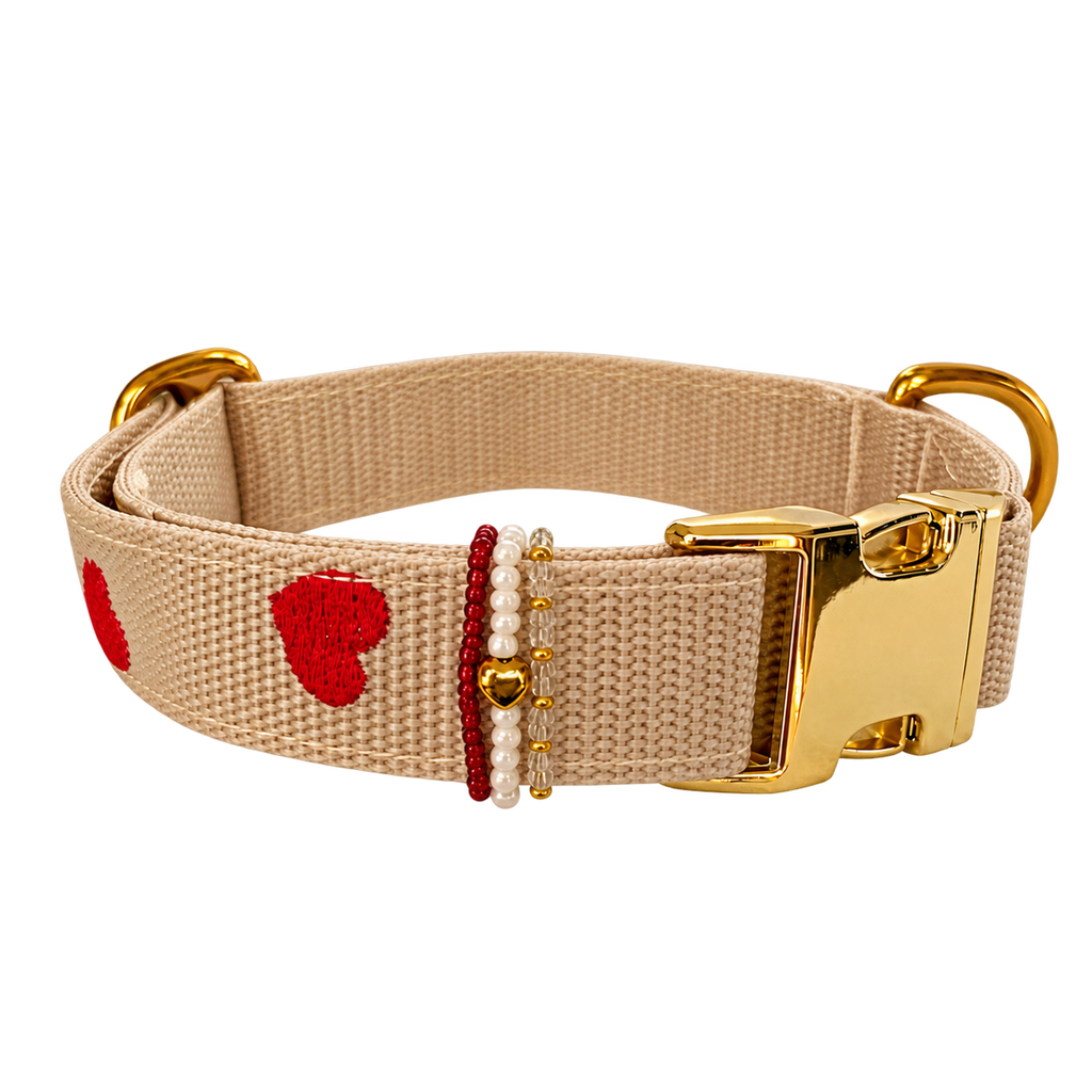 Halsband Frieda Rot | Creme