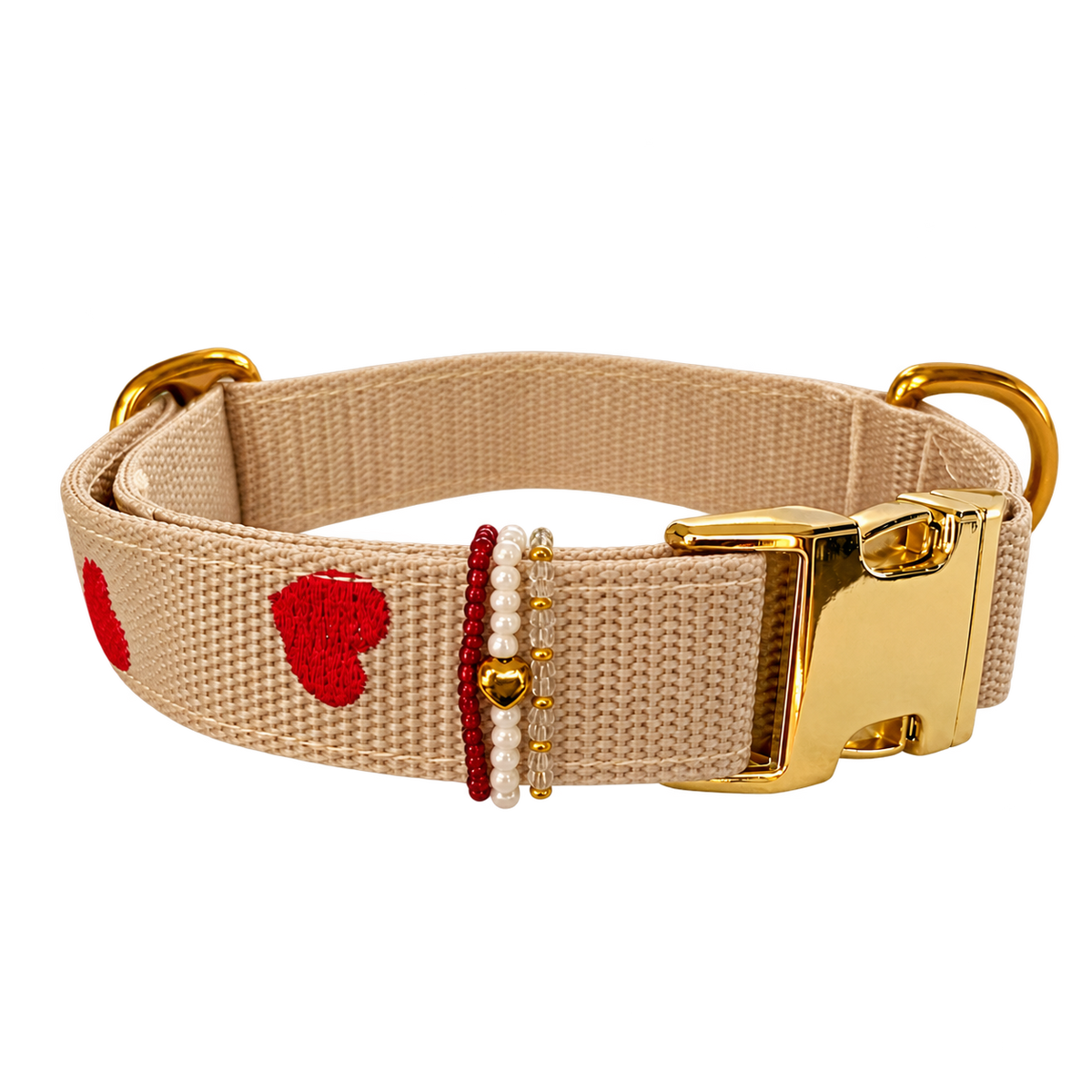 Halsband Frieda Rot | Creme